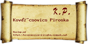 Kovácsovics Piroska névjegykártya